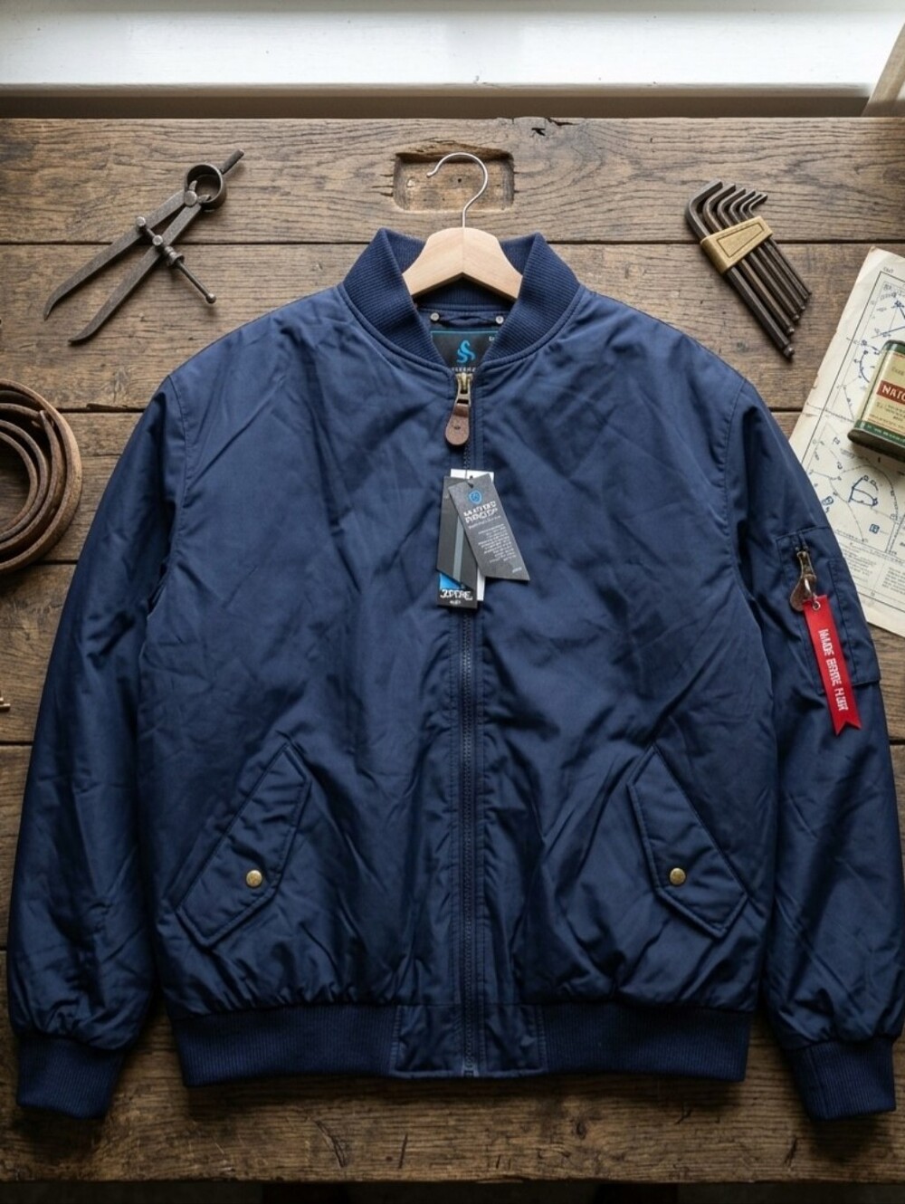 Spire by Galaxy Men's Navy MA-1 Flight Bomber Jacket NWT 4XL